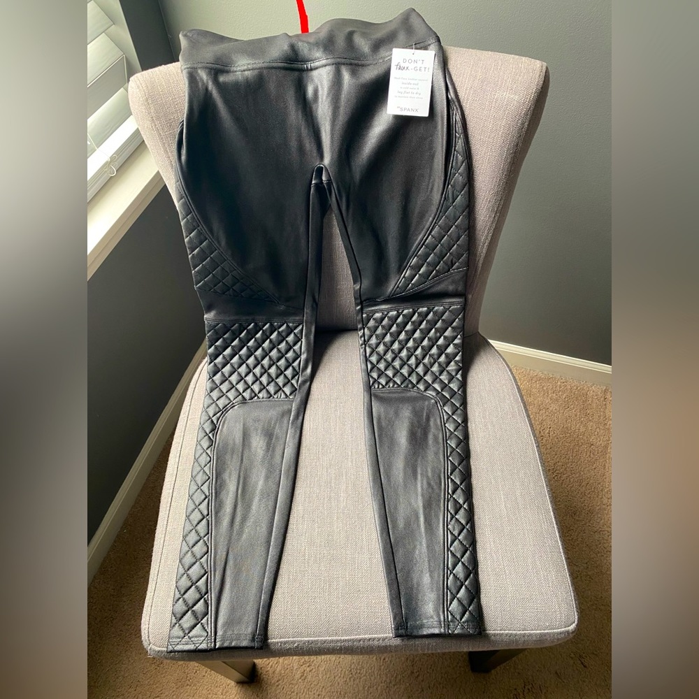 SPANX leather Moto leggings. New with tag